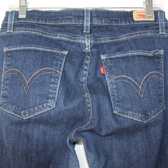 LEVIS CURVY CUT 528 LOW RISE DARK DENIM JEANS SZ 9 M JUNIORS BOOT CUT WIDE *RAW - Picture 13 of 16